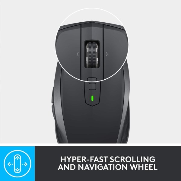 Logitech - MX Anywhere 2S Bluetooth Edition Wireless Laser Mouse with Hyper-Fast Scrolling - Wireless - Graphite