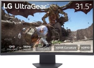 LG - UltraGear 31.5" QHD 180Hz 1ms AMD FreeSync Gaming Monitor with HDR 10 - Black