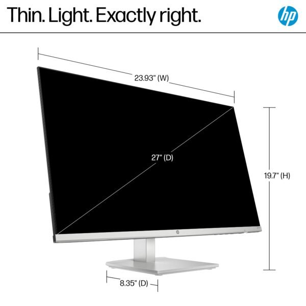 HP - 27" IPS LED FHD 100Hz Monitor with Adjustable Height (HDMI, VGA) - Silver & Black