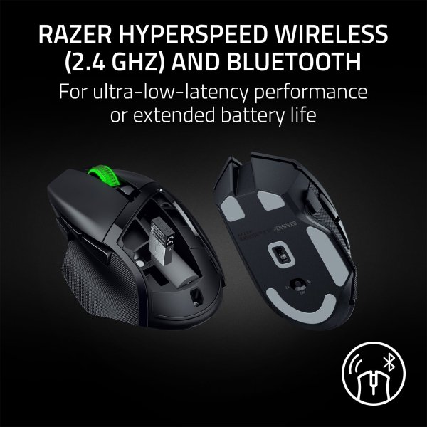 Razer - Basilisk V3 X HyperSpeed Optical Gaming Mouse with 9 Customizable Controls - Wireless - Black
