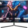 Titan-army - 31.5” Curved Gaming Monitor, IPS 1ms 240Hz 2K QHD FreeSync 95% DCI-P3 w/ HDR400 (DisplayPort, HDMI) - Black
