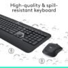 6215118cv12d.jpg Logitech - MK540 Full-size Advanced Wireless Membrane Keyboard and Mouse Combo for PC - Black