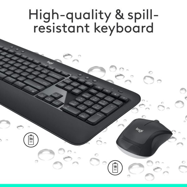 6215118cv12d.jpg Logitech - MK540 Full-size Advanced Wireless Membrane Keyboard and Mouse Combo for PC - Black