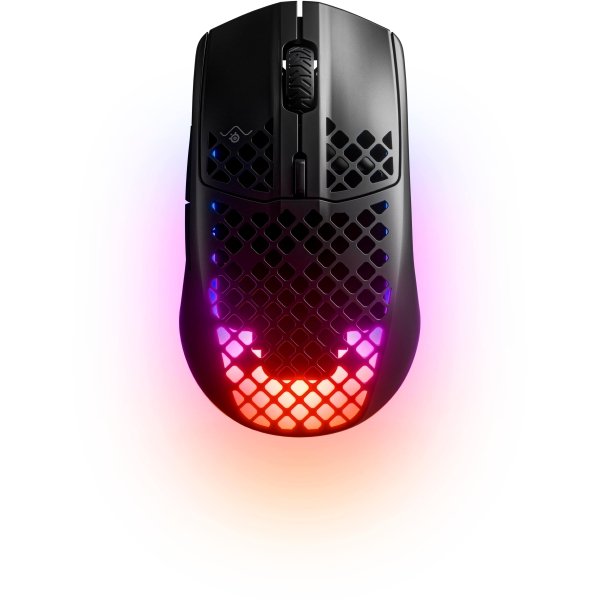 6485246_sd.jpg SteelSeries - Aerox 3 Super Light Honeycomb Wireless RGB Optical Gaming Mouse - Wireless - Onyx
