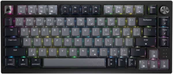 6572502_sd.jpg CORSAIR - K65 PLUS RGB 75% Wireless Mechanical Pre-Lubricated MLX Red Linear Switch Gaming Keyboard with Hot-Swappable Switches - Black/Gray