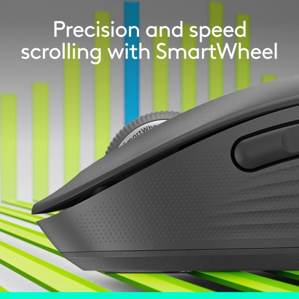 Logitech - Signature M650 L Full-size Wireless Optical Scroll Mouse with Silent Clicks - Wireless - Graphite