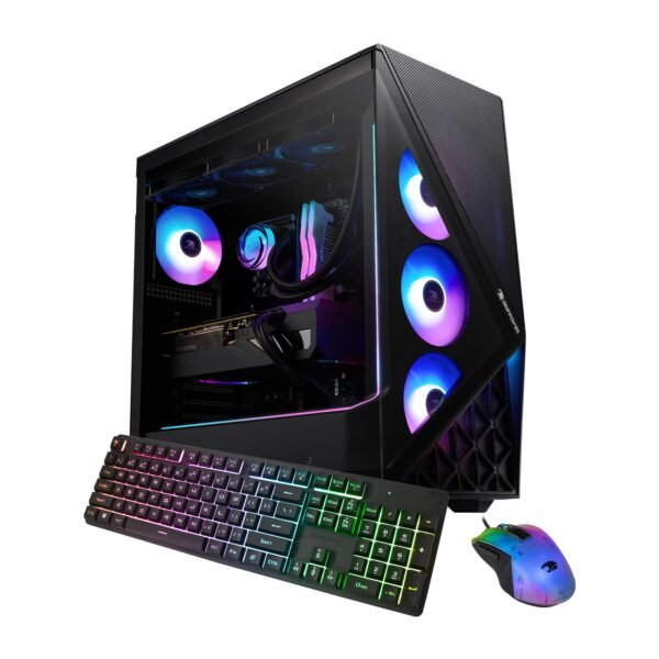 iBUYPOWER - Slate Gaming Desktop PC - AMD Ryzen 7 9800X3D, AMD Radeon RX 9070XT 16GB, 32GB DDR5 RGB,2TB NVMe SSD - Black