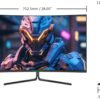 Titan-army - 31.5” Curved Gaming Monitor, IPS 1ms 240Hz 2K QHD FreeSync 95% DCI-P3 w/ HDR400 (DisplayPort, HDMI) - Black