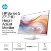 HP - 27" IPS LED FHD 100Hz Monitor with Adjustable Height (HDMI, VGA) - Silver & Black