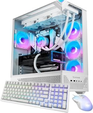 iBUYPOWER - Element Pro Gaming Desktop PC-AMD Ryzen 7 9800X3D, NVIDIA GeForce RTX 5070Ti 16GB, 32GB DDR5 RGB,2TB SSD - White