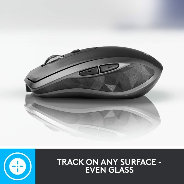 Logitech - MX Anywhere 2S Bluetooth Edition Wireless Laser Mouse with Hyper-Fast Scrolling - Wireless - Graphite