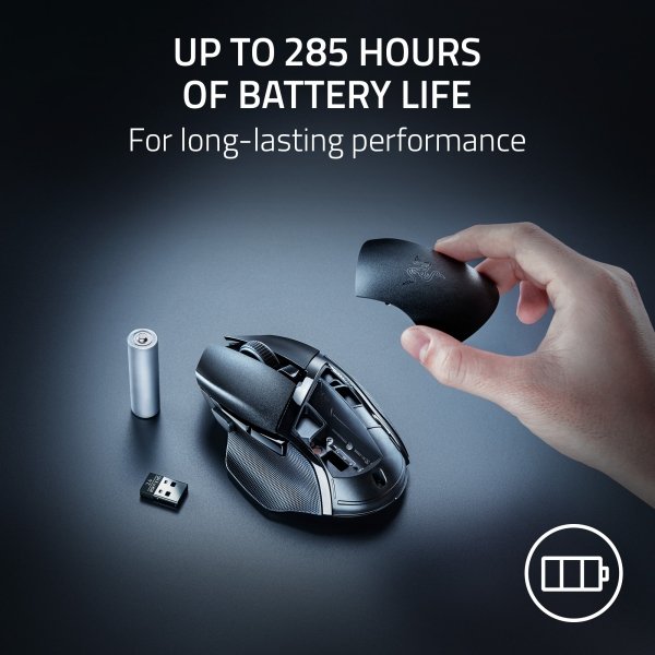 Razer - Basilisk V3 X HyperSpeed Optical Gaming Mouse with 9 Customizable Controls - Wireless - Black