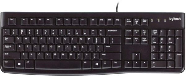 Logitech - K120 Full-size Wired Membrane Keyboard for PC with Spill-Resistant Design - Black
