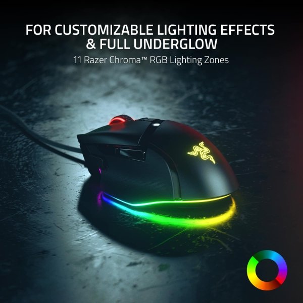 a6955ee3-45e7-42f3-bea8-b6291bf11d2a.jpg Razer - Basilisk V3 Optical Gaming Mouse with Chroma RBG Lighting - Wired - Black