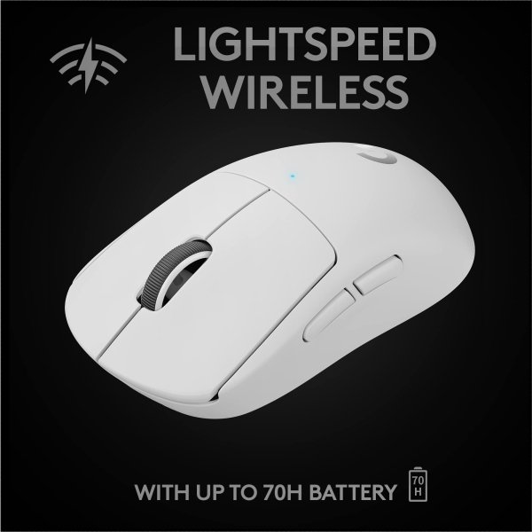 Logitech - PRO X SUPERLIGHT Lightweight Wireless Optical Gaming Mouse with HERO 25K Sensor - Wireless - White